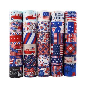 Geschenkwikkel American Independence Day Ribbon 4th JY Gift Package USA Patriotic Diy Hair Accessory 22mm/10 yards A Roll Drop Delivery H DHBFP