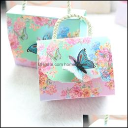 Geschenkomschakeling Avebien 20 stcs Beautif vlinder en bloem bruiloft Candy Box Box Baby Shower Chocolade papiercadeau 220811 Drop delive dhsgi