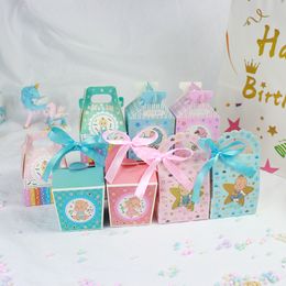 Geschenkwikkel Avebien Cartoon Boy Girl Bow Baby Doop Paper Box Kinderdag Alfabet Verjaardagsfeestje Candy Chocolate Boite Cadeau 221202
