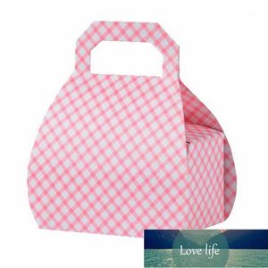 Cadeau wrap baby meisje roze check gunst box jongen blauwe snoep dozen dragee douche box1 fabriek prijs expert ontwerp kwaliteit nieuwste stijl originele status