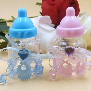 Cadeau cadeau bébé douche bleu garçon rose fille baptême baptême fête d'anniversaire faveurs bouteille de bonbons 50pcs