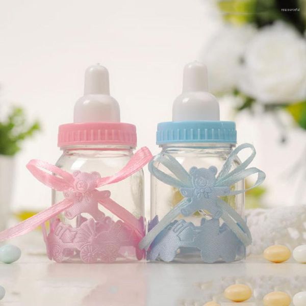 Emballage cadeau bébé douche boîte bouteille bleu garçon rose fille baptême baptême anniversaire fête enfants faveurs bonbons