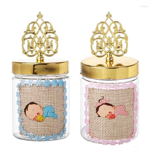 Envoltura de regalo Baby Shower Party Favor Clear Jar Boxes Comuniones Confirmación