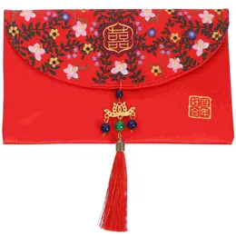 Emballage cadeau sac argent chinois paquet enveloppes décoratives monnaie mariage rouge enveloppe tissu fournitures sac à main