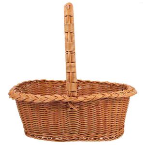 Geschenkwikkelmandmanden Bloem geweven opslag rattan ei paas picknick snoepje rieten speelgoed speelgoed wilg brood arrangement meisje meisjeshouder