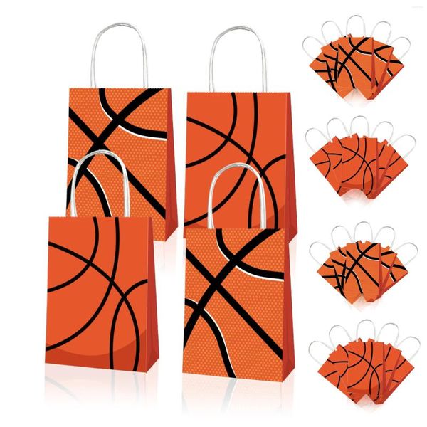 Cadeau cadeau BD081 12pcs emballage papier fourre-tout sacs sport jeu de basket-ball fête d'anniversaire portable bébé douche décorations