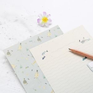 Geschenkwikkeling Mooie bloemen Envelop Letter Papier Set Cartoon Valentijnsdag Liefde Uitnodiging Enveloppen schrijven voor Kerstmisgift