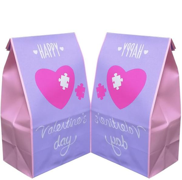 Emballage Cadeau Croyez-Vous L'amour Est Doux Saint Valentin Bonbons Sac En Papier Sacs D'anniversaire Party Favor Goodies Coloré Kraft 13X8X24Cm Dr Oteks