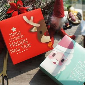 Cadeau cadeau Grande taille 20,5 / 9cm 10pcs rouge vert neige conception de Noël boîte de papier bougie confiture cuisson tissu bricolage cadeaux cadeaux emballage cadeau