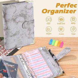 Gift Wrap Binder Notebook Marble Ring met doorzichtige plastic covers Budgetbladen Labelstickers Bag Greygift