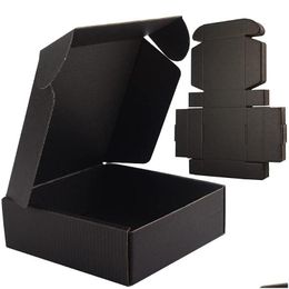 Envoltura de regalo Caja negra Cartón Cajas de correo corrugado para pequeñas empresas Empaquetado Regalos artesanales Dando productos Entrega de entrega de regalo Hom Dhisd