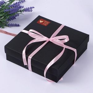 Geschenkwikkeling Zwarte doos Moon Cake Cookie Voedselverpakking Diy Paper pakket kartonnen dozen Groothandel