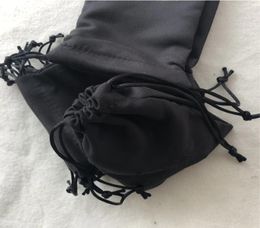 Enveloppe cadeau en tissu noir sac à poussière de mode Emballage 2C Package Sac à cordes pour bijoux Double côté rangement imprimé 13x10cm5160253