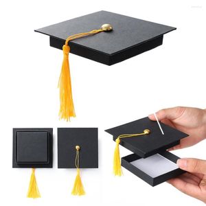 Cadeauverpakking Zwarte afstudeerhoeddoos Felicitatiekaartverpakking voor 2023 S Bachelor Cap DIY