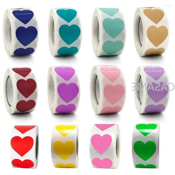 Envoltura de regalo Heart en blanco Pegatina multicolor Película sin rollo Instagram SELLA SELLA Etiqueta 500