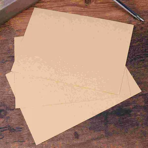 Papel de regalo en blanco Retro Color liso no impreso amarillo sobre de papel Kraft para invitaciones tarjeta postal escritura carta