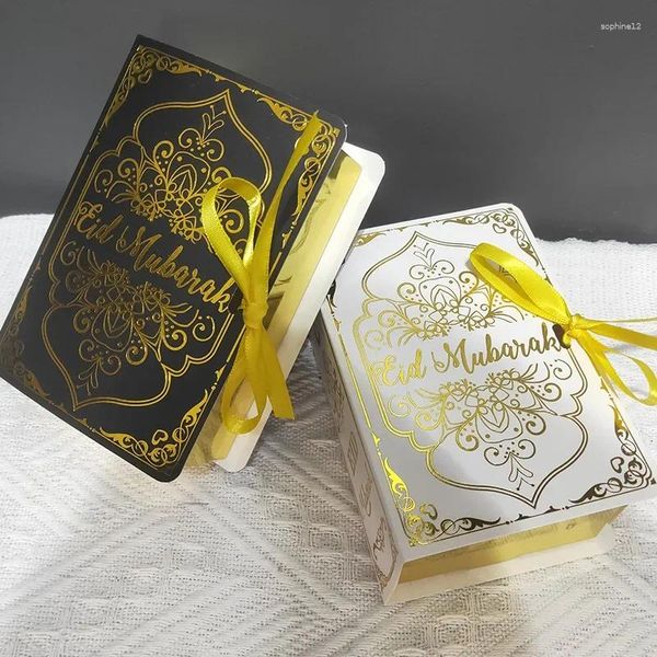 Cadeau enveloppant Forme Eid Mubarak Chocolate Candy Boxes Ramadan Decor Packaging Box 2024 Islamic Muslim Festival Party Supplies