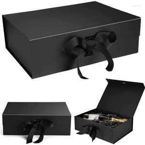 Envoltura de regalo Caja de arco Magnético Flip Embalaje Cinta rígida Cajas de cartón de boda Bowknot Clamshell Plegable