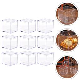 Boîte d'emballage cadeau boîtes acryliques affichage clair carré bonbons stockage conteneurs bijoux Cube emballage Mini mariage étui conteneur