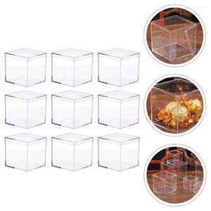 Geschenkwikkeling Box Acrylboxen Clear Display Square Candy Storage Containers Sieraden Kubus Pakking Mini Wedding Case Container
