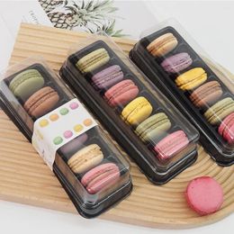 Geschenkwikkelboxen Mini Container Cake Trays Candy Macarons Plastic Macaron Chocolade verpakking Clear Favor Cookie Party Snack