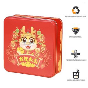 Caja de regalos Box Eco-friendly Dragon Cookie Durable Tinplate Candy Jar de dulces Favor de la boda de color brillante