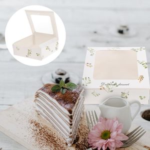 Geschenkwikkeling Doos Tart Paper Boxes Bakery Cupcake Kleine dessert Verpakkingshouder Eierbehandeling Pasdrager Muffins Container Wikkeling Muffin