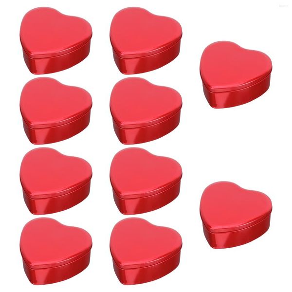 Caja de papel de regalo Latas Corazón Caramelo Contenedor de metal San Valentín Estaño decorativo Galleta Boda Hojalata Tarro de Navidad Cajas vacías Tapa de almacenamiento