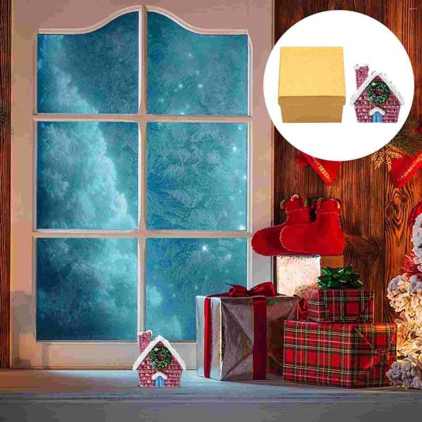 Cadeau Wrap Box Xmas Christmas House Miniature Trinketbuilding Engaement Candy Village Anniversaire Présent Sac Décoratif Party Favor