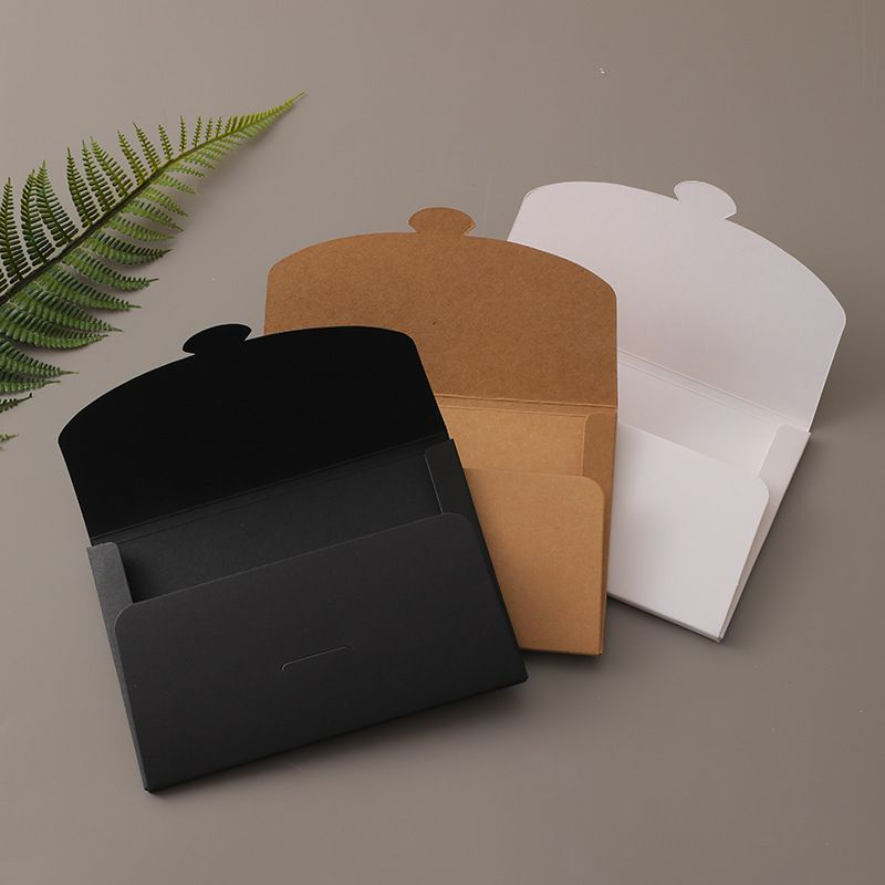 Scatole per confezioni regalo Scatola per imballaggio fotografico in cartone bianco nero da 4x6 pollici Custodia per foto in busta per cartolina Kraft C1110