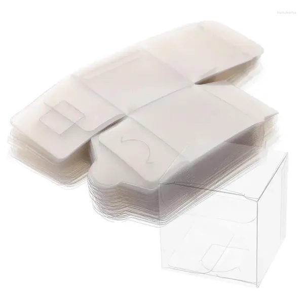 Boîtes d'emballage cadeau boîte transparente bonbons faveur plastique transparent faveurs cube emballage fête emballage traiter mariage PVC cadeaux gâteau