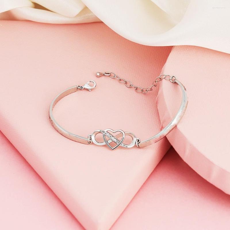 Gift Wrap Bracelets Fashion 8 Shaped Heart Diamond Bracelet Length Adjustable Jewelry Charm Birthday Surprise For Woman Girl