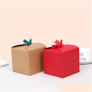 Cadeau cadeau brun kraft boîte de papier petits cadeaux emballage carton carton carton emballage d'emballage ct0348 livraison directe maison garde dhycm