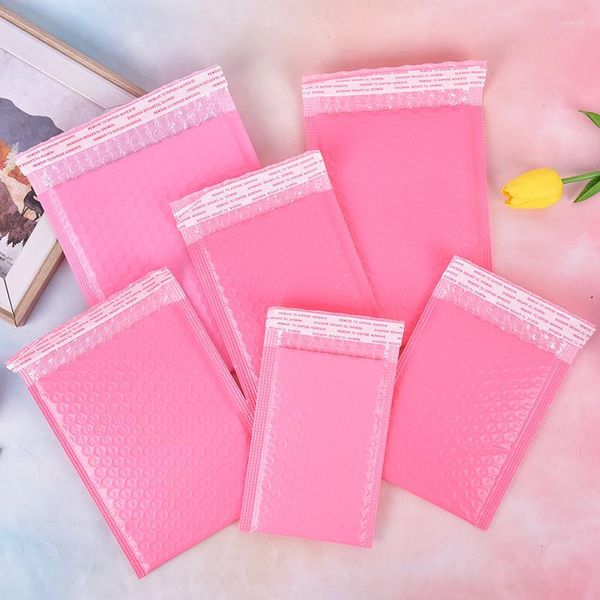 Emballage cadeau Bubble Mailers Sac Emballage Livraison Express Rose Doublé Poly Auto Seal Enveloppe Rembourrée Boîte Fr Livre Small BusinessGift