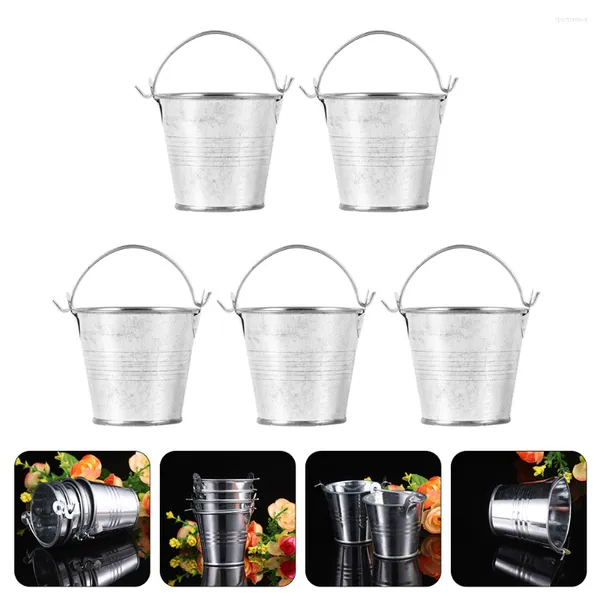 Emballage Cadeau Seau Seaux En Métal Mini Vase Seau Fleur De Bonbons En Acier Inoxydable Seaux Tin Party Petit Jardinière Galvanisé Tinypots Pot De Fer