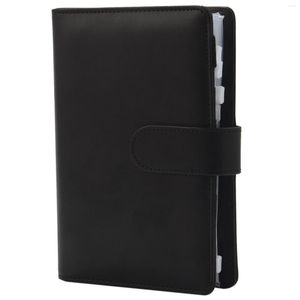 Emballage cadeau Budget A6 PU cuir cahier planificateur organisateur rechargeable 6 anneaux couverture lettre autocollant étiquettes noir