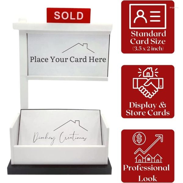 Emballage cadeau porte-cartes de visite pour bureau acrylique présentoir bureau bureau nom organisateur boîte