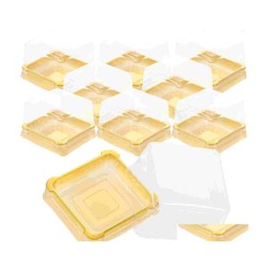 Geschenkwikkeling Cake Boxen Cupcake Mini -container Maancontainers Mooncakeclear Packaging Dessert Muffin Dome Individuele enkele druppel D DH8QS