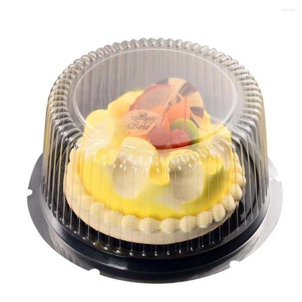 Emballage cadeau Boîte à gâteaux Boîtes Conteneur en plastique Cupcake Porte-transporteur transparent Dôme Muffin Conteneurs ronds Mini emballage Boulangerie jetable