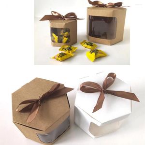 Geschenkwikkeling Cake Boxes Transparant Visual Window Paper Sweets Box Verjaardagsfeestje