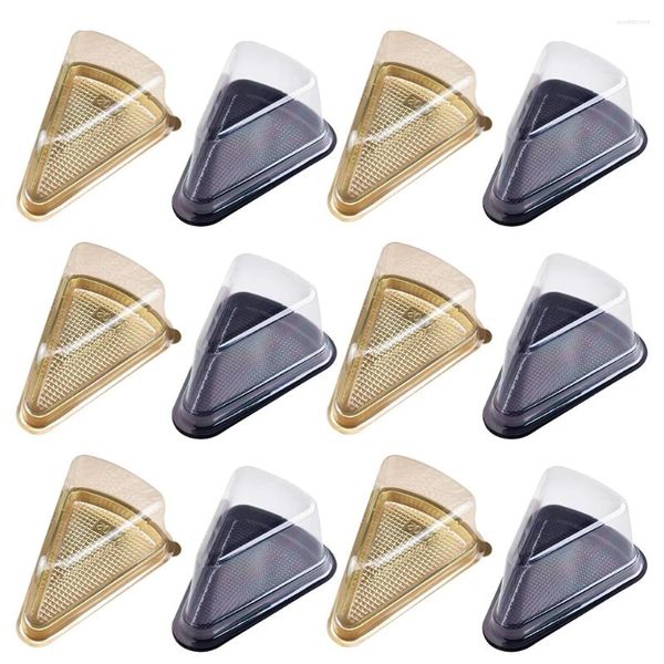 Emballage cadeau Conteneur de gâteau Boîte de tranche Boîtes Conteneurs Boîtes Triangle Cheesecake Pie Cupcake Mini Couvercles Porte-Titulaire Clear Single Dome Emballage