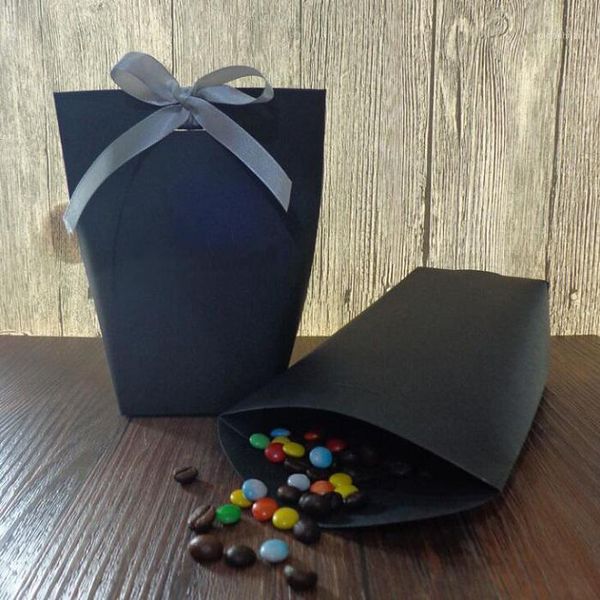 Papel de regalo caja de dulces bolsa de galletas de Chocolate para cumpleaños decoración del banquete de boda artesanía DIY Favor Baby Shower Merci Blanco/negro/marrón1