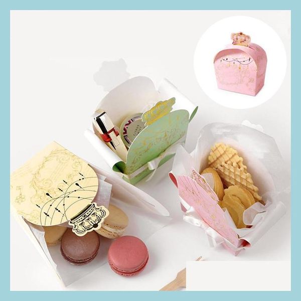 Emballage cadeau Bonbons Boîte Sac Faveurs Cadeaux Boîtes Avec Couronne Baby Shower Fête De Mariage Cadeau Fournitures Drop Delivery Maison Jardin Événement Festif Dhipz