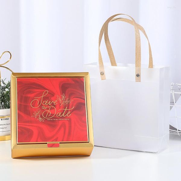 Emballage cadeau boîte à bonbons avec sacs en PVC petit carton carte de mariage décoration papier emballage conteneurs étuis de luxe