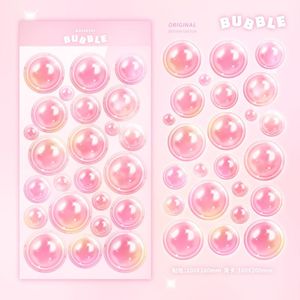 Gift Wrap Candy Color Bubble Laser Decorative Blingbling Stickers DIY Scrapbooking Kawaii Idol Card Korean Stationery StickerGift GiftGift