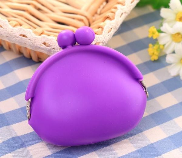 Cadeau Wrap Candy Couleur Mini Coin Sac Mignon Bourse Silicone Money Puse Portefeuille En Gros