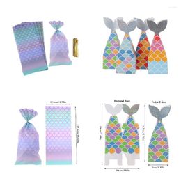 Emballage cadeau Candy Cookie Wraps Tie Pocket Party Sacs en plastique Anniversaire Fournitures sur le thème de l'océan