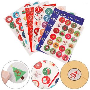 Geschenkafwikkel Candy Multifunctionele Merry Christmas Packaging Paper Stickers Aangeblakte label nummer Adventkalender
