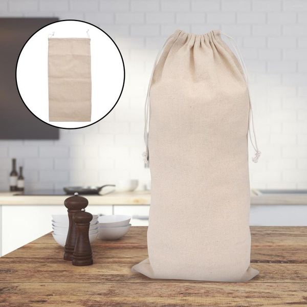 Emballage cadeau sac de rangement en toile sacs de produits naturels réutilisable coton cordon pain lin pain challah transport