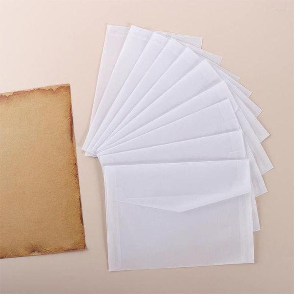 Carte d'emballage cadeau carte d'invitation de fête carte postale Scrapbooking semi-transparent bricolage emballage papier enveloppes fournitures de papeterie